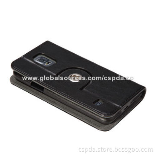 360 Degrees Rotation Back Standing Leather Cases for Samsung Galaxy S5, OEM and ODM Orders Available